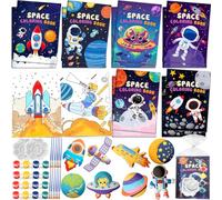 Toyssa Espace Cadeau Anniversaire Enfants Invités avec Livre Coloriage, Loisir Creatif, Sac Cadeau, Pigment, Espace Pinata Anniversaire pour Garçon Fille, Party Faveurs pour Enfant