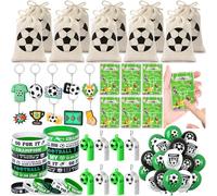 Toyssa Football Pinata Anniversaire Garçon Football Décoration Ballon Jeux de Flipper Football Sac de Cordon Siffler Bracelet En Silicone Porte-Clés Football Petit Cadeau Anniversaire Enfants Invités