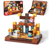 ToyUnited 60 Pièces de Construction Magnétique Enfant en Boîte Métal Voyage - Set Crique du Poulet avec Enfant et Poule, Blocs de Construction Magnétique pour Jeu de Rôle | Cubes Magnétiques