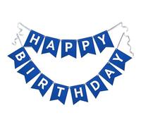 TOYVENTURES Bannière « Happy Birthday » bleu marine, fournitures de fête sur le thème nautique, guirlande de décorations d'anniversaire pour garçon, décoration à suspendre pour chambre d'enfant, 13