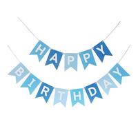 TOYVENTURES Bannière « Happy Birthday » - Grande guirlande réutilisable à suspendre - Décoration de fête pour garçons et hommes - Décoration de fête prénatale - Fournitures de fête (13 pièces)