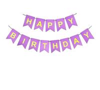 TOYVENTURES Bannière violette « Happy Birthday », drapeau hirondelle, panneau « Happy Birthday », bannière de lettres pour fournitures de fête et décorations d'anniversaire