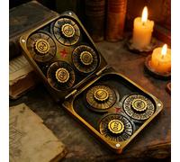 TOYVERSE Dés en Alliage, Couleur Or Ancien, 7-en-1 Roue rotative Pliable, Convient pour D&D, DND, RPG, MTG, Donjons et Dragons, Jeux de Plateau et Jeux de rôle, 15 Ans et Plus