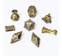 TOYVERSE Ensemble de dés polyédriques Bicolores, Couleur Or Ancien, Dés en Alliage, Convient pour D&D, DND, RPG, MTG, Donjons et Dragons, Jeux de Plateau et Jeux de rôle, 15 Ans et Plus