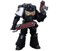 TOYVERSE JOYTOY 1/18 Figurine d'action Warhammer 40,000, Space Marines Black Templars Outriders Brother Valtus, Articulations Mobiles Modèle de Personnage, 15 Ans et Plus
