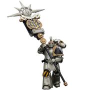 Toyverse JOYTOY 1/18 Figurine d'action Warhammer The Horus Heresy, Iron Warriors Command Squad Chosen with Legion Standard, Articulations Mobiles Modèle de Personnage