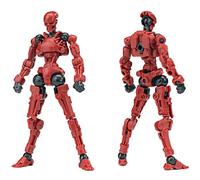 TOYVERSE Sheik Mainland Sentinel Alien Dark Red Lot de 2 | Échelle 1/18 - Hauteur : 10 cm - Modèle mobile avec fusil Tomahawk Gatling et bras mécanique à partir de 15 ans