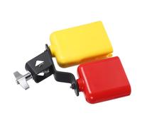 Toyvian 1 Clochette à Vache Double et Clochette Sambago Bicolore Bloc de Percussion en Plastique, Sons Aigus et Graves, Légère et Portable, pour Orchestres Scolaires et Spectacles en