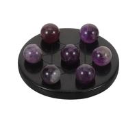 Toyvian 1 ensemble de boules de cristal d'améthyste : mini ornements en cristal avec base en obsidienne pour la maison, le bureau, la salle d'étude - Décoration de groupe à sept boules