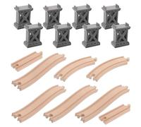 Toyvian 1 Ensemble de ponts de Train en Bois : Supports de Voie ferrée en Plastique et Pont pour l'assemblage de Voies ferrées pour Enfants, stimule la créativité et Offre Une expérience de