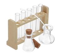 Toyvian 1 ensemble de tubes à essai d'expérience de simulation - Mini panier de basket-ball - Station de propagation - Petit tube à essai - Kit maison de poupée miniature - Tubes à essai - Verre kaki