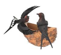 Toyvian 1 Ensemble Décoration de Nid Oiseau Simulation Figurine Hirondelle pour Décor de Ferme et Murale Ornement Naturel