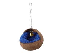 Toyvian 1 Ensemble Nid Suspendu Coquille de Noix de pour Oiseaux avec Coussin Chaud et Cloche pour Perroquets Perruches et Canaris Nid Délicat et Respirant Facile à Accrocher Votre Maison