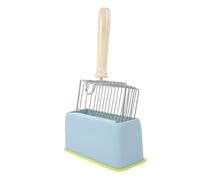 Toyvian 1 Ensemble Pelle à Litière pour Chat en Acier Inoxydable À L'intérieur Pelle à Litière avec Support Écarts Pelle à Litière avec Poignée Scoop Abdos Sky-Blue