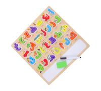 Toyvian 1 Ensemble Puzzle Bois Arabe pour Garçon Fille Jeu Éducatif de Reconnaissance des Lettres Apprentissage Ludique Alphabet Arabe pour Développement Cognitif et Linguistique des Tout