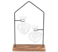 Toyvian 1 Ensemble Vase Hydroponique avec Support Terrarium à Plantes Décoratif pour Maison et Bureau pour Fleurs et Plantes Aquatiques Design Scandinave Transparent