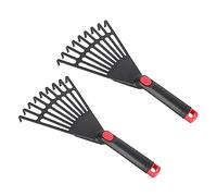 Toyvian 1 Jeu Râteau De Jardinage Plastique Robuste pour Pelouse Et Mortes Râteau À Dents Acérées pour Ameublir Sol Outil Portable Pratique pour Jardinage 2 Pièces