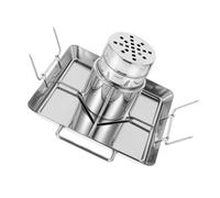 Toyvian 1 Pièce Assiette de Poulet grillé poêle avec Grille étagère Grillage Poêle à Frire Plateau Support de rôtissage pour Barbecue Grille de Cuisson Durable Acier Inoxydable