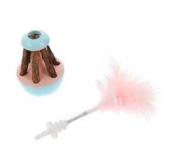 Toyvian 1 Pièce Bascule pour Chat avec Plume Interactif pour Nettoyage des Dents Divertissement Bleu