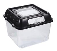 Toyvian 1 Pièce Boîte à Reptiles Transparent pour Tortues et Poissons Habitat de Nourriture Détachable avec Couvercle Design et Ventilé pour Environnement Sain Couleur