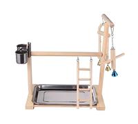 Toyvian 1 Pièce Perroquet Oiseau Pendaison Accessoires perrutiques Aire de Jeux Rester Balançoire drôle Bambou Beige Couleur Aléatoire