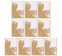 Toyvian 10 Cartes d'Invitation de Mariage Créatives en Papier Design Ajouré Doré Format pour faire-Part Décorations de Mariage et Occasions Spéciales