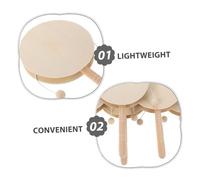 Toyvian 10 Pièces Blank Wooden Rattle Drums for DIY Painting Hand Percussion Toys Lightweight Safe Wood for Preschool Craft Projects