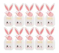 Toyvian 10 Pièces Boîte Présent de Pâques et Facile à Monter en Papier Blanc avec Oreilles de Lapin, Design Mignon pour Bonbons, pour Anniversaires et Décorations Festives