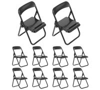 Toyvian 10 Pièces Chaises pour Enfants Chaises Transparentes Chaises De Bureau Chaise De Téléphone Portable Housses De Chaise De Salle à Manger Support De Téléphone Paresseux Abdos Black