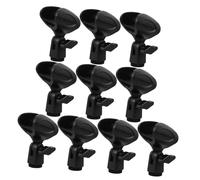 Toyvian 10 Pièces Clips Microphone Réglables Plastique Noir Pinces à Ressort pour Support Micro Accessoires pour Studio Radio Diffusion et Scène