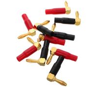 Toyvian 10 Pièces Connecteur Banane à Double Vis Coudé 90° en Cuivre | Installation Facile, de Contrainte, pour Caisson et Bornes, pour Racks et Home Cinéma