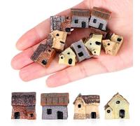 Toyvian 10 Pièces Décoratives Miniatures en Résine, Maisons Style Chaumière Aléatoire, Accessoires pour Micro-Paysage Jardin, Ornements Miniatures pour Terrarium et Style Style Aléatoire