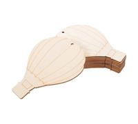 Toyvian 10 Pièces Découpe en Bois Montgolfière Beige pour Loisirs | Bois Brut Prépercé, Surface Lisse à Peindre, à Suspendre aux Fenêtres ou Tentes