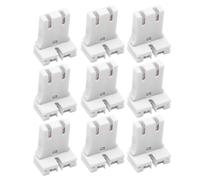 Toyvian 10 Pièces Douille pour Tube Fluorescent Support Mural T8/t12 en PC Blanc U Type Facile à Installer pour Lampe Suspendue la Maison Armoire