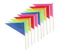 Toyvian 10 Pièces Drapeaux Triangulaires En Canne Petits Drapeaux Sur Mât Pour Jardin Et Activités De Plein Air Pour Marquage Et Publicité