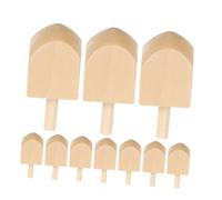 Toyvian 10 pièces Lot de Dreidels Bois Non Peints pour Garçon Fille Toupies Bois DIY pour Hanoukka Jeu Traditionnel à Décorer Hauteur avec Manche Décoration Festive et Projet Créatif