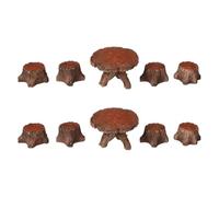 Toyvian 10 Pièces Meubles Miniatures Résine pour Jardin Féérique Table et Chaises Décoratives pour Micro et Accessoires de Maison de Poupées et Fait Main