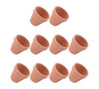 Toyvian 10 Pièces Mini Pot de Fleur en Terre Cuite Céramique, Drainage | Texture Lisse, pour Petites Plantes et Cactus, Usage sur Rebord de Fenêtre, Activité Garçon et Filles