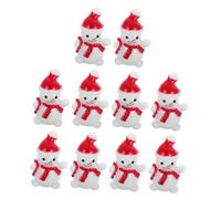 Toyvian 10 Pièces Mini Snowman Resin Ornaments Set DIY Christmas Micro Landscape Decor Cute Hat Figures for Table and Home Decoration