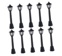 Toyvian 10 Pièces Ornements de Rue Micro-Paysage lumières de Diorama modèle de lampadaire Lampes Miniatures Accessoires de décor de Maison de poupée Réverbère Mini lumières Plastique Noir