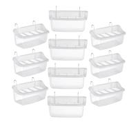 Toyvian 10 Pièces Parrot Hanging Feeder Bowls Plastic Spill-Resistant Bird Food Containers for Cage No Mess Parakeet Food Holder with Antiscatter Design