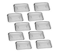 Toyvian 10 pièces Plateau Inox Rectangulaire Plateau de Service Multifonction pour Barbecue Buffet Cuisine et Repas Famille et Pratique Acier Inoxydable