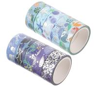 Toyvian 10 Rouleaux Ruban Washi Océan Décoratif, Rubans Adhésifs pour Scrapbooking Diy, Bandes Adhésives Colorées pour Journaux et Loisirs Créatifs, Format Petit, Motifs Marins Variés