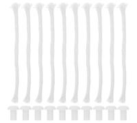 Toyvian 10 Sets de Mèches pour Lampe à Huile Support en Coton et Céramique, Illumination Fiable et Facile à Utiliser, pour Laboratoires et Torches Tiki