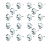 Toyvian 100 Boutons en Cristal Argenté pour Canapé et Chaise, Décoration Pratique pour Tête de Lit Capitonnée, Lot de 100 Pièces en Verre et Fer, Mobilier Déco
