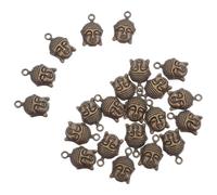 Toyvian 100 pièces Breloques Pendentifs Tête Bouddha Vintage Perles Tibétaines pour Fabrication Bijoux Perles Espacement pour Bracelets Colliers et Porte-clés DIY
