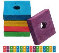 Toyvian 100 Pièces de Jouets à Mâcher pour Perroquets en Copeaux de Bois Naturel Couleurs Assorties pour Animaux de Compagnie Stimulant et Bricolage Accessoires pour Perruches et