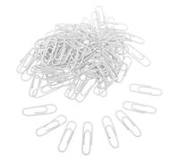 Toyvian 100 Pièces Mini Trombones Blancs 1,1 Pouce en Fer Plastifié pour | Élasticité Optimale, Réutilisables sans Déformation, Couleur Identifiable, pour Pages de Agenda et Notes