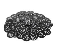Toyvian 100 Pièces Plaques Numérotées en Plastique Noir à Trou Rond | Organisation Multi-objets, Numéros Gravés, Trous Prépercés, Usage Comptoir, Chambres D'hôtes