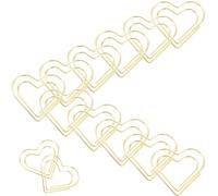 Toyvian 100 Pièces Trombones Cœur en Métal pour Documents et Lettres, | Or, Décoratifs et Faciles à Utiliser, pour Cahiers, Projets Créatifs et Bricolage